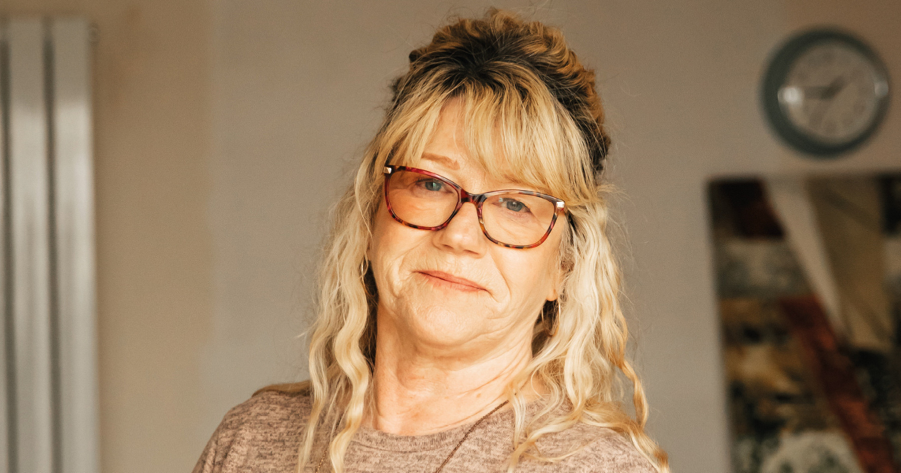 woman looking directly at camera