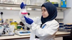 A woman scientist working in a lab