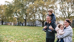 Family in park