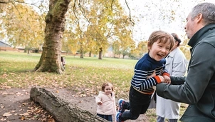 Family in park