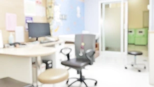 Doctor's desk in a hospital room