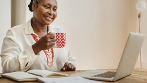 Lady using laptop