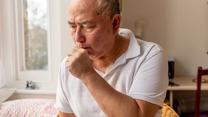 Man coughing