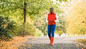Person walking in park
